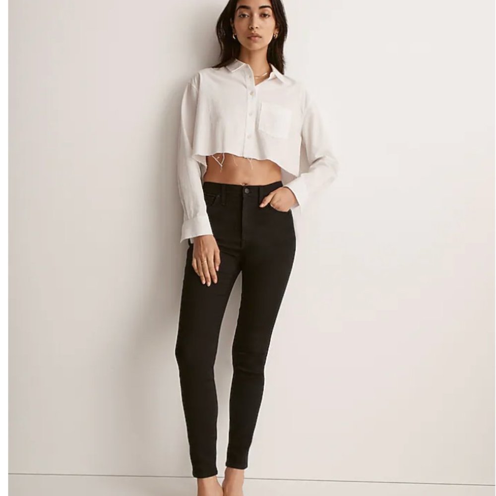 Madewell black 10 inch high rise skinny jeans (size 30)
